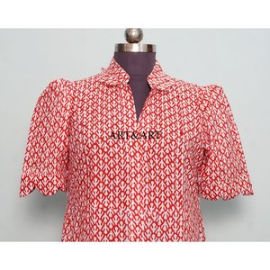 Robe midi décontractée élégante pour femmes en coton bohème, douce, naturelle, vintage, à fleurs, pour l'été, à manches courtes - Product Image 2