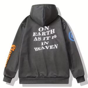 Sudadera con Capucha de Moda Urbana para Hombre, Lavada, con Estampado Puff y Transferencia Térmica Digital, Felpa Antibolitas - Product Image 2