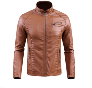 2026 <b>Men's</b> Fitted PU Safari <b>Jacket</b> Brown <b>Waterproof</b> High Quality Fashion - Product Image 1