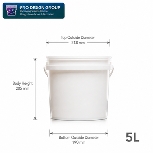 Seau en plastique imperméable de 5 L avec couvercle et poignée pour matériaux d'étanchéité de construction, seau robuste - Product Image 5