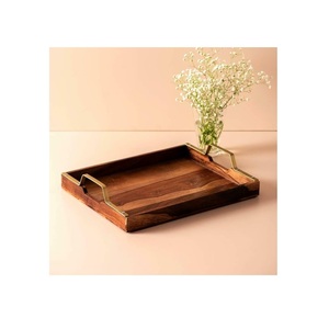 Bandeja de Madera Natural para Servir el Desayuno, Plato Rústico para Comida con Asas para Café, Té, Bocadillos, Cocina, Restaurante - Product Image 5