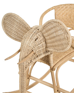 Silla mecedora de ratán tejido con forma de elefante, muebles infantiles, silla de juego para bebés. - Product Image 3