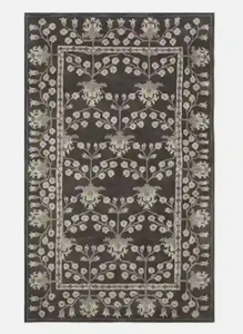 Tapis KNOT RUG en laine tuftée à la main, haute qualité, fait main, écologique, antidérapant, gris et blanc, pour salon, enfants, hôtels, bureau - Product Image 5