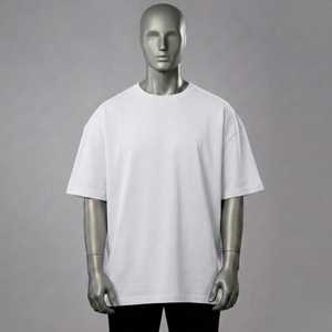 New Design Mens Oversized <b>White</b> T Shirt Premium Cotton Crew Neck Loose Fit Plain <b>Tee</b> Soft Breathable Short Sleeve Casual Summer - Product Image 1