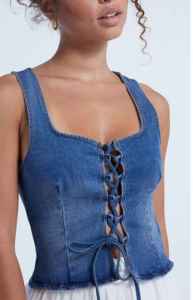 Ropa de Inspiración Minimalista, Estructura Elegante, Sensación Ligera, Acabado Premium, Estilo Equilibrado, Elegante para Uso Diario, Top de Mezclilla para Mujer - Product Image 6