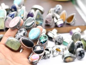 Anillo Antiguo de Latón Chapado en Plata de Ley 925 con Gemas Multicolor, Religioso Cristiano, para Niños, para Boda, Fiesta, con Bisel - Product Image 2