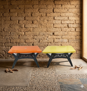 Modern <b>Plastic</b> Dining <b>Table</b> with Cross Legs for Living Room-Virgin Material - Product Image 3