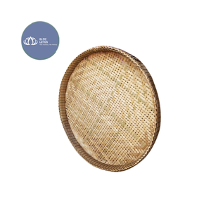 Panier en bambou tressé durable, best-seller, rond, pour servir des fruits et des en-cas, décoration de restaurant, décoration d'intérieur, accessoire décoratif - Product Image 1