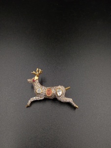 Broche en argent 925 plaqué or avec pierre Polki doublette rose motif cerf, bijou traditionnel unisexe pour mariage et fête, <span class=keywords><strong>cadeau</strong></span> de luxe - Product Image 6