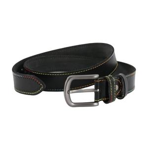 Ceinture formelle pour homme en cuir de vache véritable 100% original, couleur noire, écologique, support OEM, boucle en acier - Product Image 1