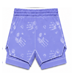 Lavender White <b>Swim</b> Set Sleeveless Racerback Tank <b>Top</b> with Matching Shorts Lightweight Quick Dry Training Performance Swimwear - Product Image 5