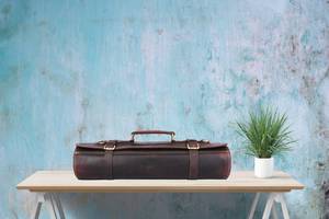 Genuine Leather Knife <b>Roll</b> Chef Equipment Storage <b>Bag</b> Professional Culinary <b>Tool</b> Travel Case Holder LKR-0310 - Product Image 6