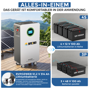 Batterie LiFePO4 51,2V 314Ah 16,07kWh, cellules de qualité A, 8000 cycles, garantie 5 ans, entrepôt UE, expédition rapide - Product Image 6