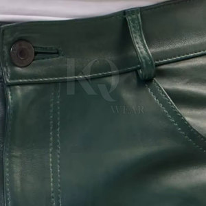 Pantalon décontracté pour homme en cuir moderne, taille mi-haute, léger, extensible, avec fermeture boutonnée, idéal pour le voyage et la pratique du vélo - Product Image 6