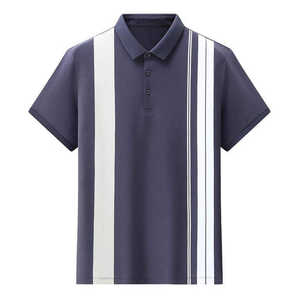 Polo pour homme à panneaux verticaux et rayures de course, coupe athlétique 2026, collection noir, blanc, gris et beige, vêtements de sport décontractés HD - Product Image 6