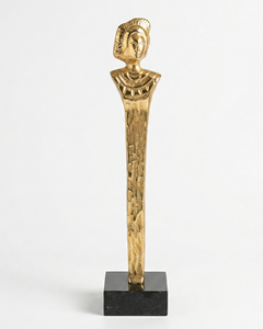 Sculpture moderne en métal noir, sphères abstraites entrelacées, figurine contemporaine, décoration de table, base en marbre, accent décoratif - Product Image 2