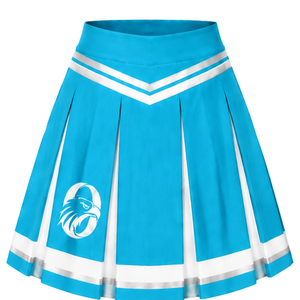 Light Blue <b>White</b> Sublimated Cheer <b>Long</b> Sleeve Uniform Set Pleated <b>Skirt</b> Team Sportswear Athletic Training Practice Performance - Product Image 5