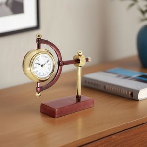 Compact Decorative Metal <b>Desk</b> Clock For <b>Study</b> Corner With Stylish Frame And Functional Home Decor Accent - Product Image 1
