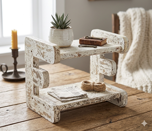 Recycled Boat Wood <b>Stool</b> Bookshelf - Product Image 2