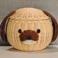 Panier de rangement en rotin naturel mignon Sisu Handicraft