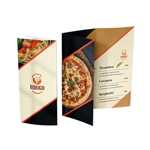 Impression de menus à emporter personnalisés, dépliant publicitaire tri-plié pour restaurant, brochure publicitaire - Product Image 2