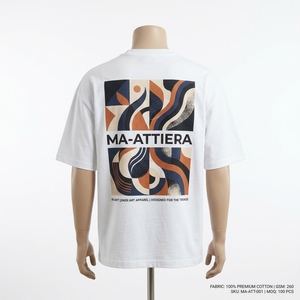 Camiseta de Hombre Blanca con Estampado Gráfico, Cuello Redondo, Manga Corta, 100% Algodón, Corte Holgado, Estilo Urbano - Product Image 4