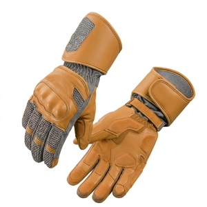 Gants de moto demi-doigts anti-chute, résistants, pour sports et alpinisme, en cuir, pour la conduite estivale, anti-choc - Product Image 4