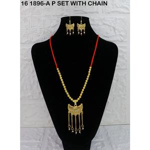 Exquisitos y Lujosos Conjuntos de Joyería de Moda para Bodas en el Medio Oriente, Estilo Dubái, de Aleación de Cobre con Baño de Oro, Collar y Pendientes para Mujer - Product Image 1