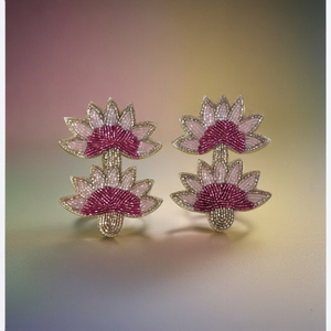 Vibrant <b>Beaded</b> Tassel Hoop Earrings <b>Colorful</b> Bohemian Statement Drop Earrings for Women Perfect for Boho Resort and Festival - Product Image 2