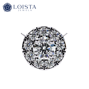 Pendentif pour femme en or massif 9k, 14k, 18k, serti de diamants de laboratoire certifiés IGI, taille halo française, couleur E, blanc, 18 pouces - Product Image 3