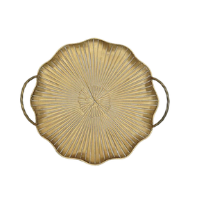 Plateau en métal couleur argent, design élégant, vaisselle de table, plateau de service alimentaire, plateau décoratif pour la table, élégance - Product Image 6