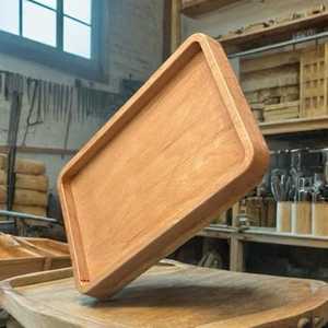 Bandeja de Almacenamiento Rectangular Minimalista de Madera Pulida, Organizador de Mesa de un Solo Nivel, Moderno y de Lujo, Apto para Lavavajillas, Fácil de Limpiar - Product Image 2