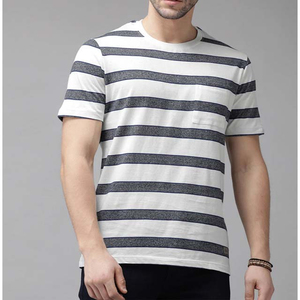 เสื้อยืดคอกลมผู้ชายคุณภาพสูง ผ้าฝ้าย 100% ผลิตจากโรงงาน ลายทาง ดีไซน์สวยงาม พร้อมตัวเลือกสกรีนโลโก้ เสื้อยืดคอกลมผู้ชาย - Product Image 6