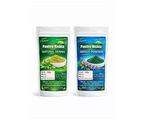 Polvo de Henna Natural INDUSTRY [FABRIC FILTER] y Polvo de Hojas de Índigo Natural 100+100g (Paquete de 2) - Product Image 1