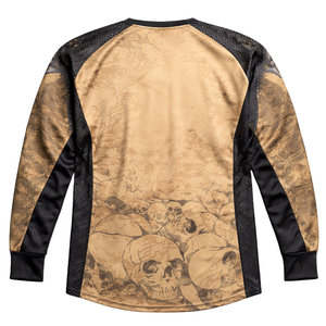Camiseta Táctica de Paintball con Gráfico de Calavera Color Bronceado, Sublimada, Ropa Deportiva para Hombre, Transpirable, de Malla, con Orificios para Pulgares en las Puños - Product Image 3