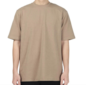 T-shirt en coton 100 % de haute qualité pour hommes, coupe ajustée, manches courtes, motif uni tricoté, séchage rapide, personnalisable avec logo – Vente en gros - Product Image 4