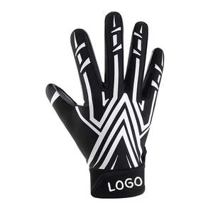 Guantes de Fútbol Americano Hechos a Medida, Recién Llegados, Calidad Premium, Color Negro Sólido, Transpirables, Cómodos y Antideslizantes - Product Image 2