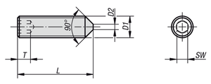 สกรูเกลียวปล่อยหัวหกเหลี่ยมปลายแหลม K0797 ตามมาตรฐาน DIN EN ISO 4027 - Product Image 5