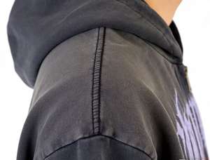 Sweat-shirt à capuche zippé délavé à l'acide pour homme, avec logo personnalisé, impression directe, streetwear, décontracté, fabricant - Product Image 6