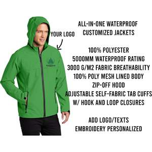 Chaquetas Impermeables Personalizadas con Bordado Personalizado para Hombre J333, Chaqueta J333 para Hombre con Logotipo y Textos Personalizados - Product Image 4