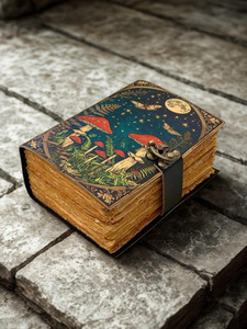 Carnet en cuir artisanal style champignon avec papier à bords festonnés, carnet de croquis, livre des ombres, cadeau personnalisé - Product Image 3