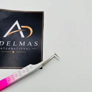 Pinza de pestañas de 90 grados con agarre de doble tono en forma de corazón, de acero inoxidable, con impresión de logotipo personalizado, instrumento de belleza - Product Image 5