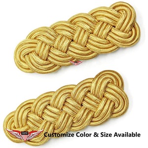 KEW Bullion Wire Thread Customizable Gold <b>Braided</b> Shoulder Board Luxury Epaulettes Eco-Friendly <b>Accessory</b> - Product Image 2