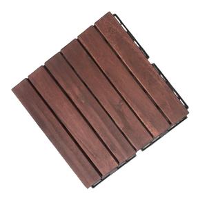 Moderno Juego de 10 Baldosas de Madera de Acacia Premium para Terraza, Encajables, Ranuradas, Impermeables, para Uso en Exteriores, 6 Listones Cuadrados Antideslizantes - Product Image 2
