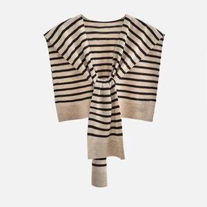 Écharpe-cape en laine tricotée unie pour femme, double usage, châle triangulaire pour l'automne et l'hiver - Product Image 5