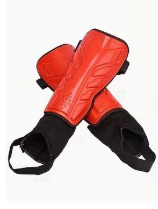 Protège-tibias rouges en PU avec fermeture auto-agrippante pour adultes – Protection légère pour le football, équipement de sécurité de base, protège-jambes pour arts martiaux - Product Image 4