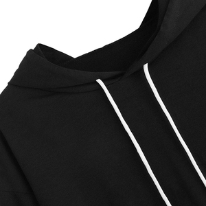 Sudadera con capucha corta para mujer, color liso, 100% algodón, resistente al viento, ecológica, personalizada, en oferta, precio bajo. - Product Image 3
