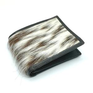 Portefeuille Homme en Cuir Véritable Slim Longue Forme Élégant Métallique avec Fourrure, Portefeuille Court en Cuir de Vachette Multi-Premium pour Hommes - Product Image 4