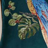 Housse de coussin en velours brodé floral 100% coton avec fermeture éclair, décoration moderne carrée pour la maison, 18x18