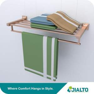 ราวแขวนผ้าเช็ดตัวสแตนเลสแบบพับได้ขนาด 24 นิ้วสำหรับห้องน้ำ ที่แขวนผ้าเช็ดตัวประหยัดพื้นที่ อุปกรณ์ห้องน้ำที่ทนทานและมีสไตล์ - Product Image 4